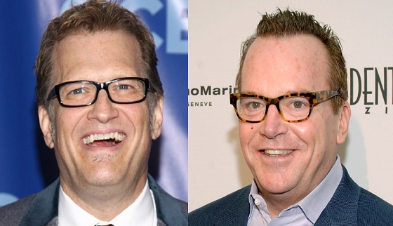 Price is Right host Drew Carey and actor Tom Arnold look related