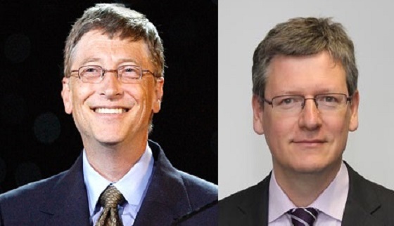 Millionaire Bill Gates and economist Laszlo Andor