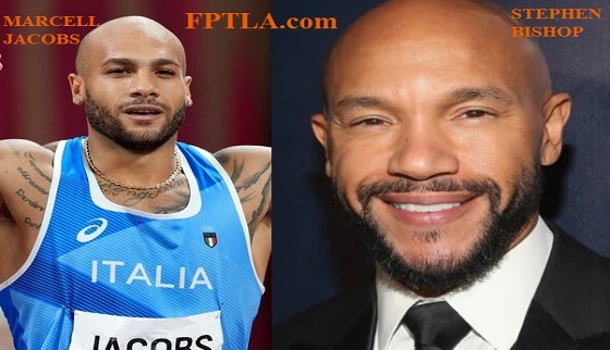 Italian Sprinter Marcell Jacobs looks like actor Stephen Bishop